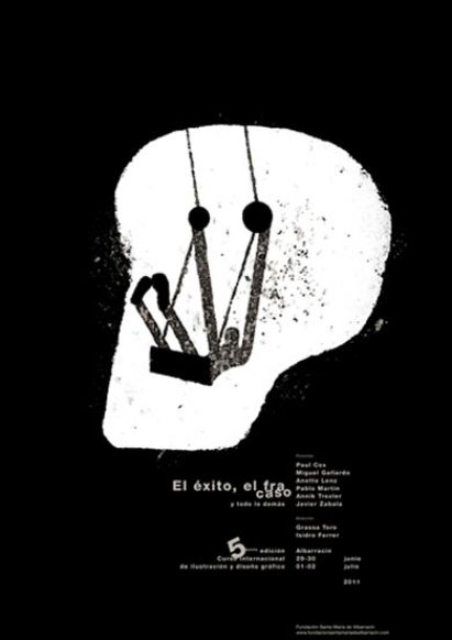 Isidro Ferrer. El éxito del fracaso. Cartel  5ª edición del Curso internacional de ilustración y diseño gráfico de Albarracín.